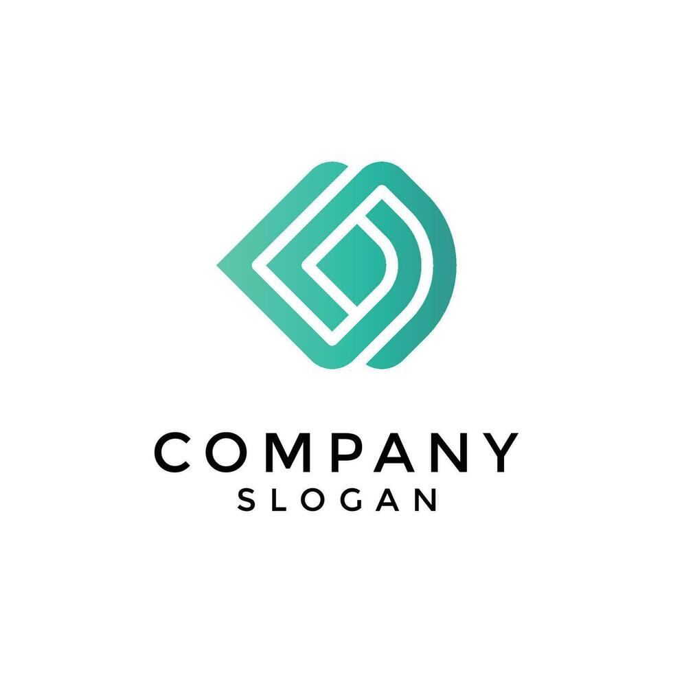 modern letter D moving forward tech logo vector