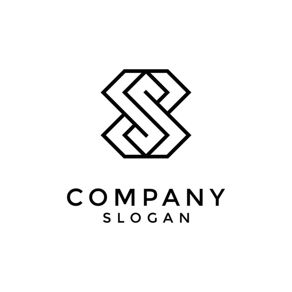 elegant black letter S line logo vector