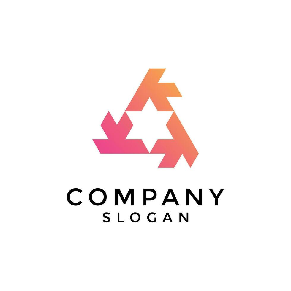 modern triangle triple K logo vector