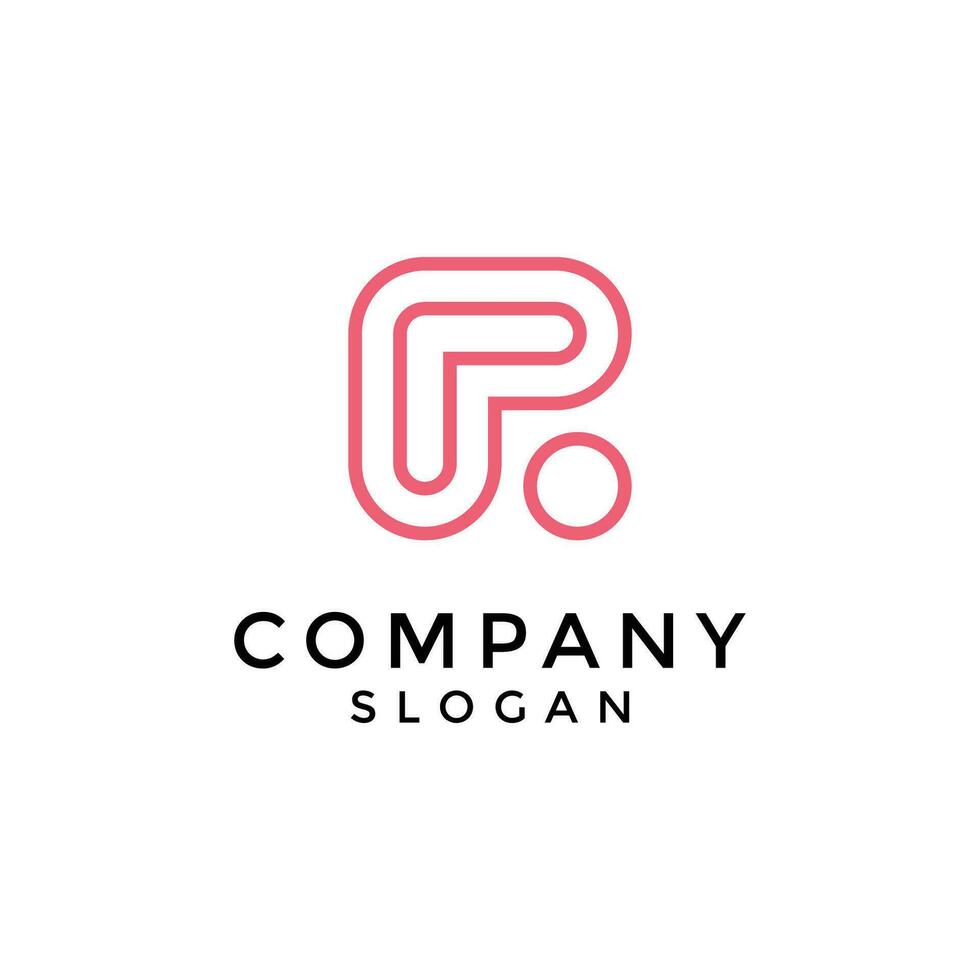 elegant lowercase letter R logo with circle vector