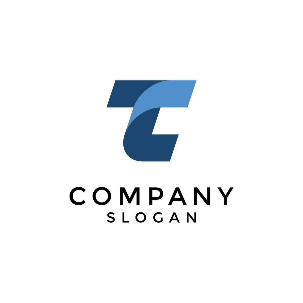 initial TC or CT modern lettermark logo. vector