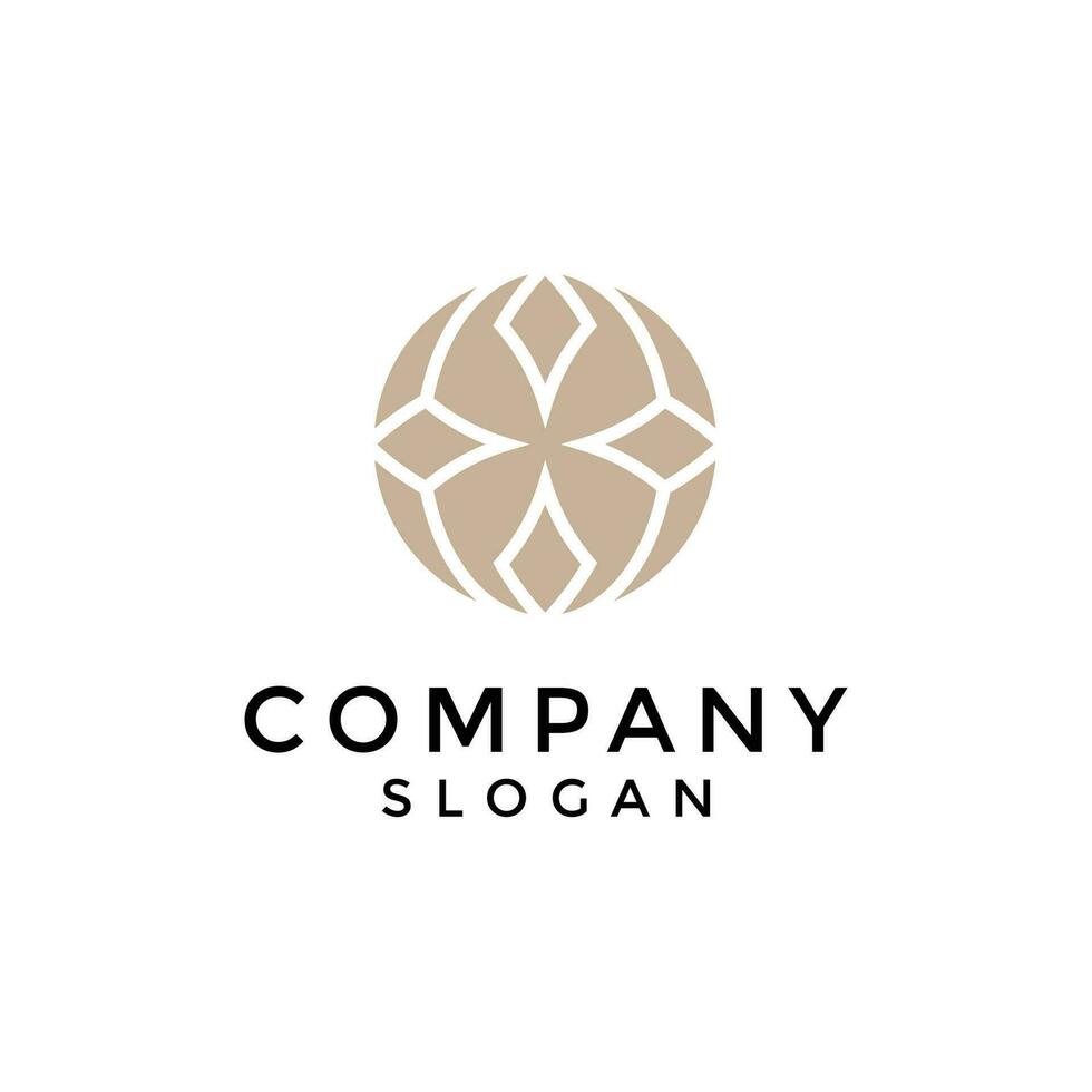 elegant circle diamond logo vector