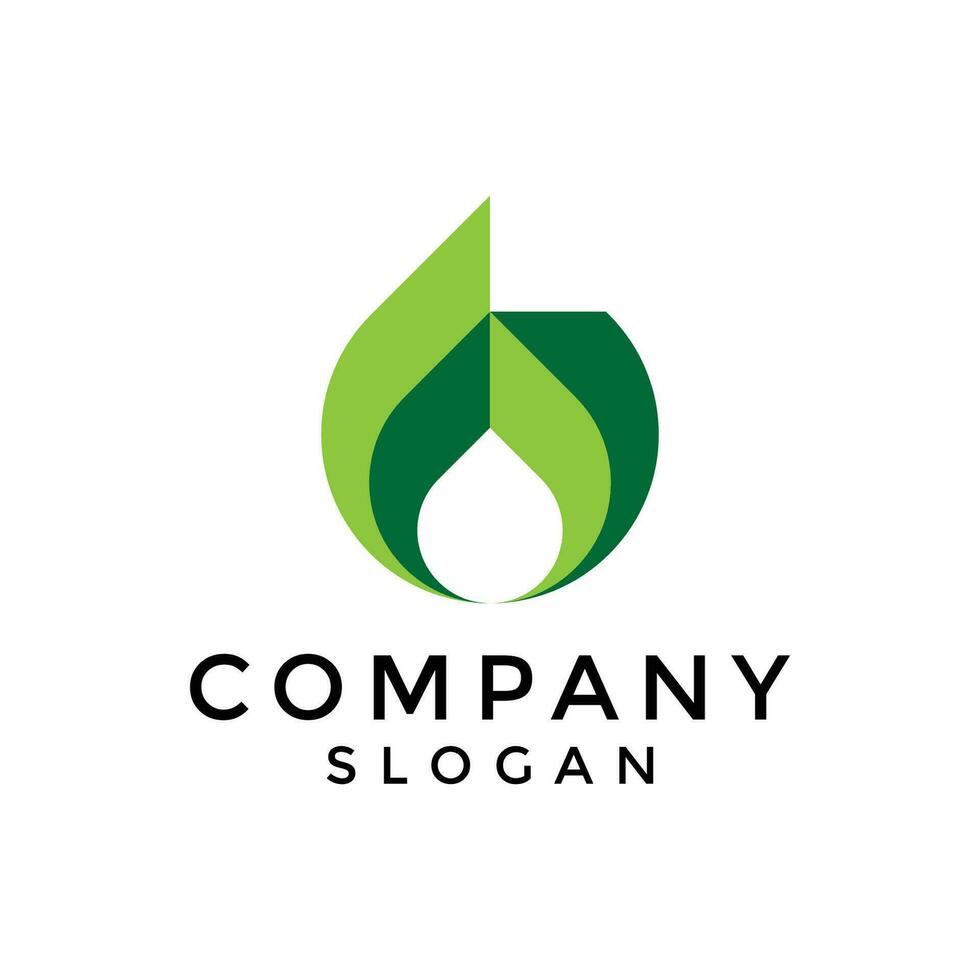 letter F leaf droplet logo vector