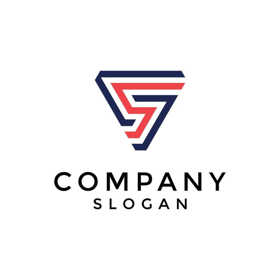simple and modern letter S shield logo vector