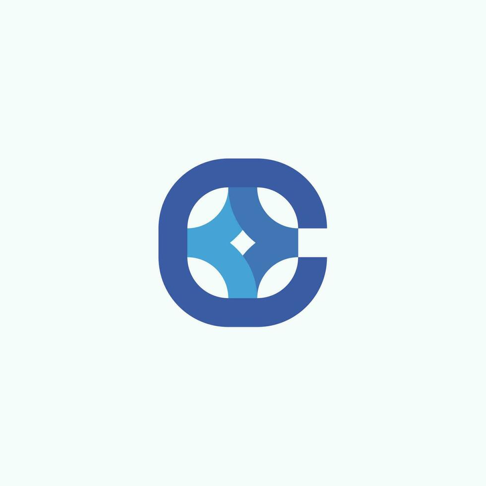 letter C star logo. vector