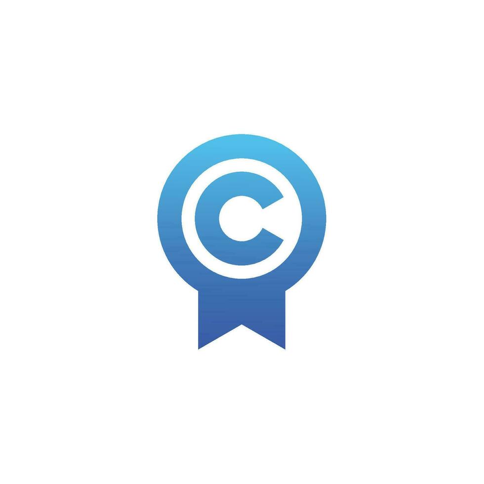 letter C badge medal logo. vector