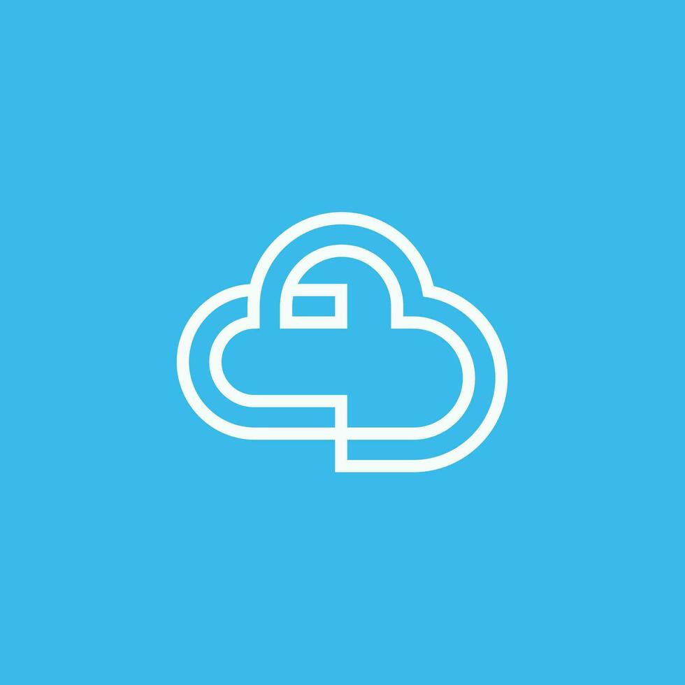 elegante C nube logo. letra cb nube logo. vector