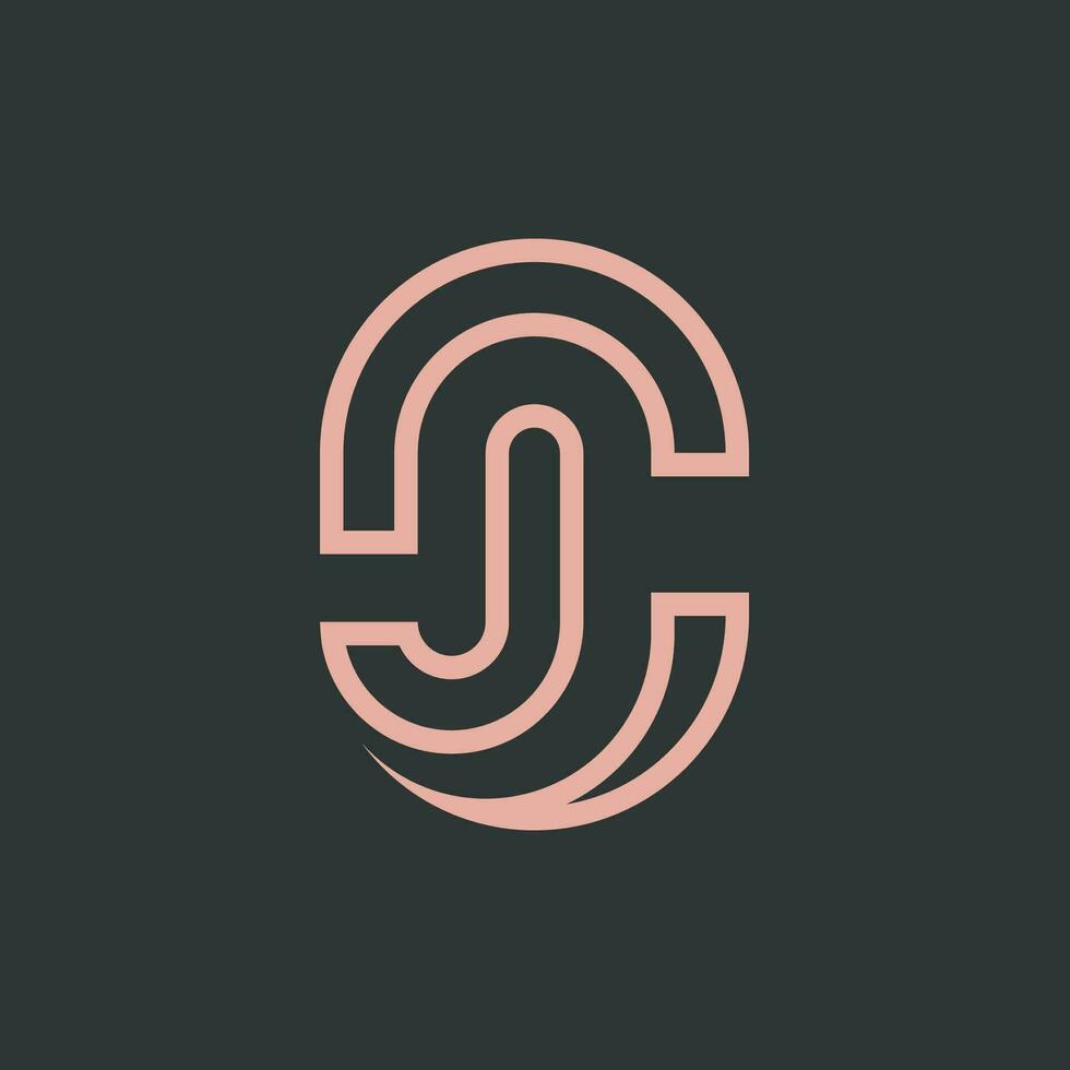 modern CJ or JC monogram initial logo. vector