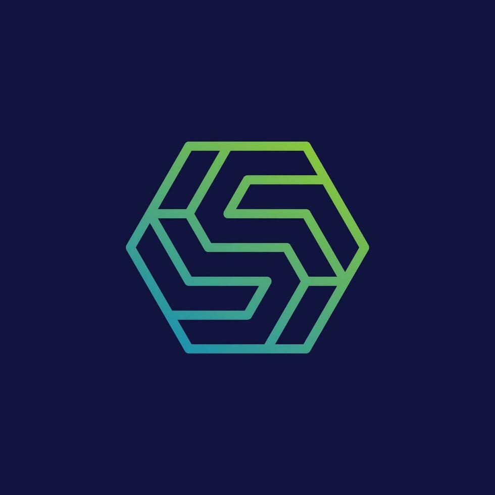 letter S hexagon logo. vector