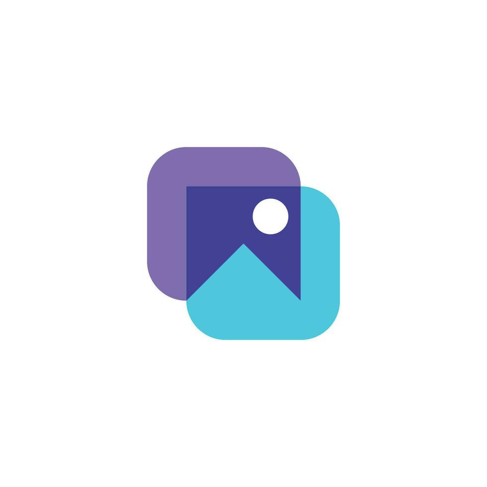 modern mountain moon picture logo. mountain app icon. vector
