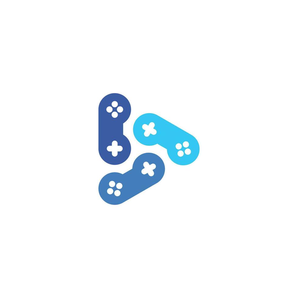 joystick play button triangle logo. vector