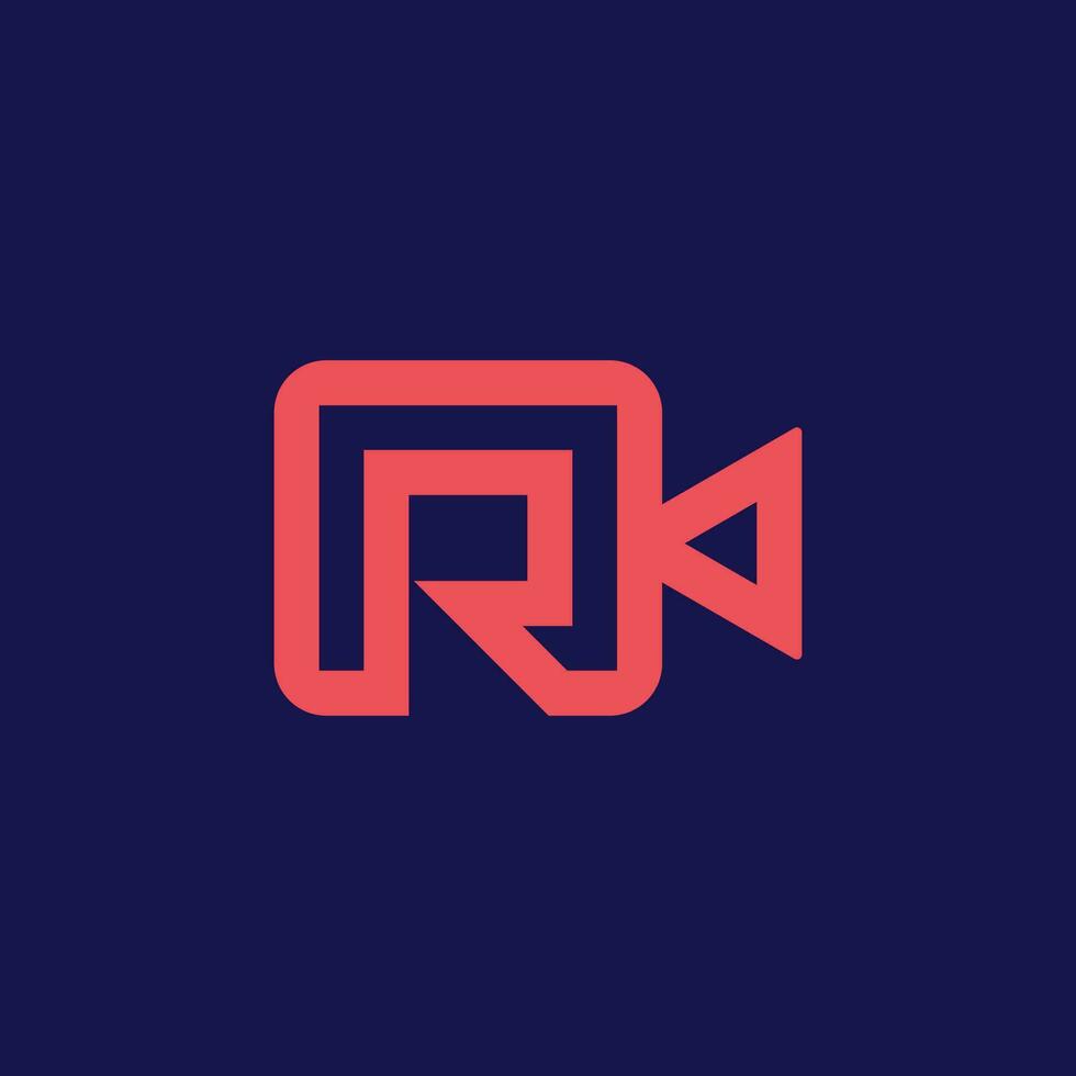 letter R video camera logo. vector