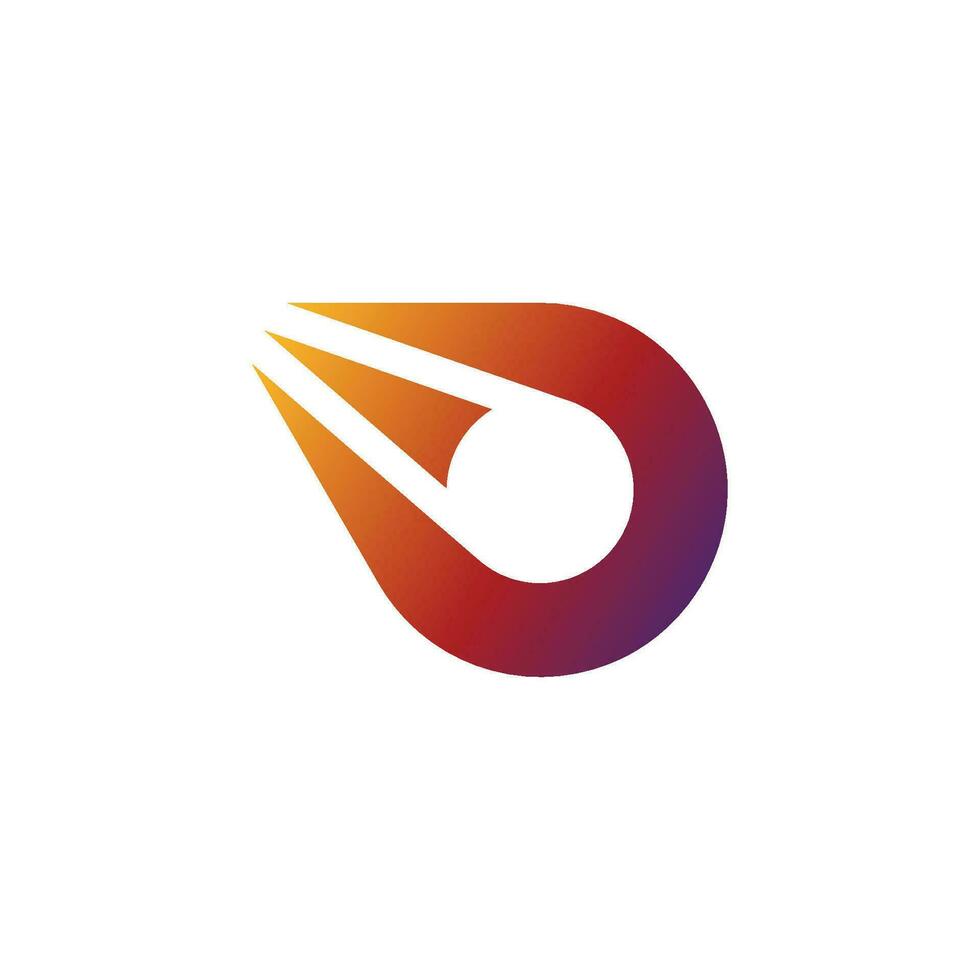 Simple and modern comet logo. ball logo with comet tail. vector