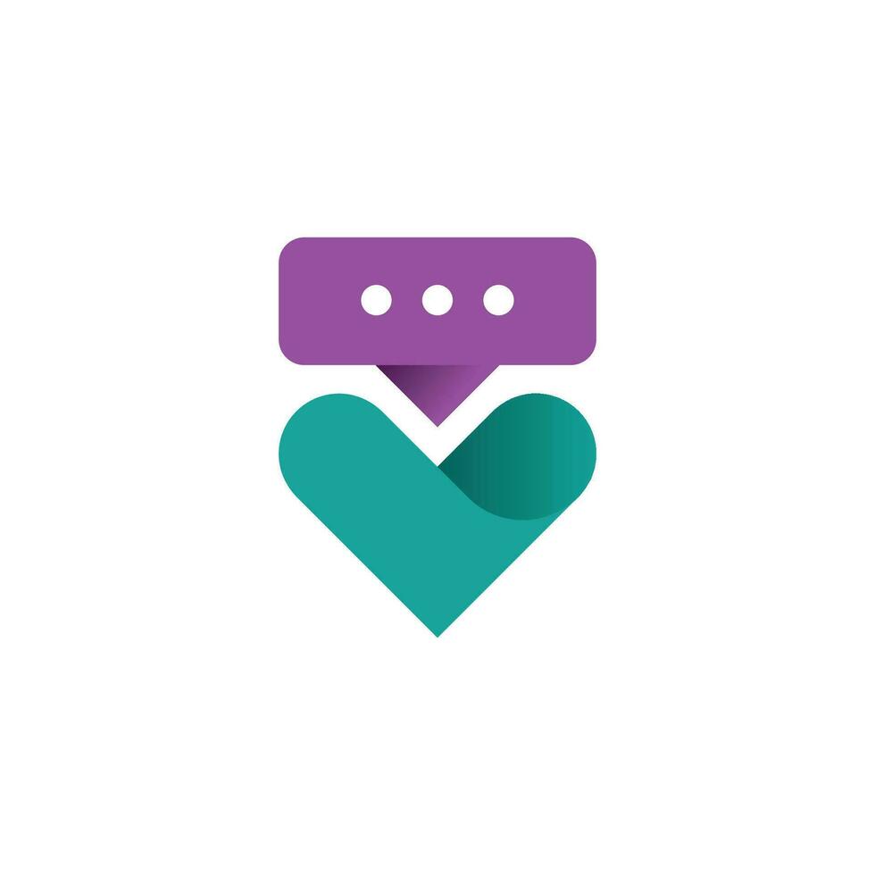 modern love chat logo. vector