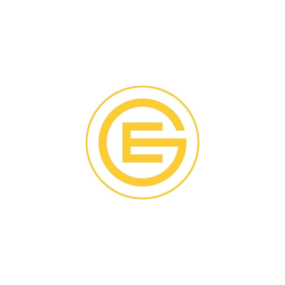 modern GE or EG lettermark logo combined with circle shape. vector