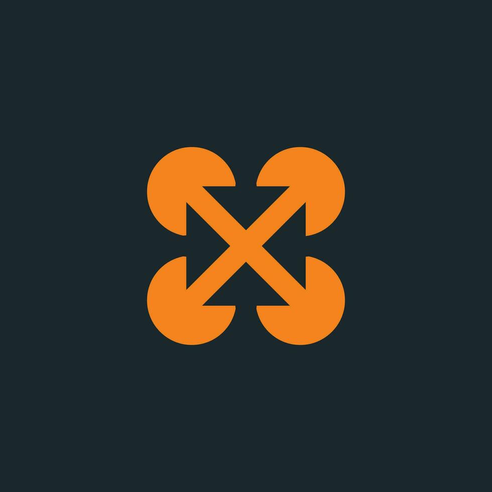 3 arrow unite into center logo. vector