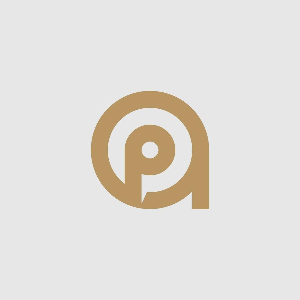 PA or AP monogram logo. the combination of the letters A and P becomes a unique and original symbol. vector