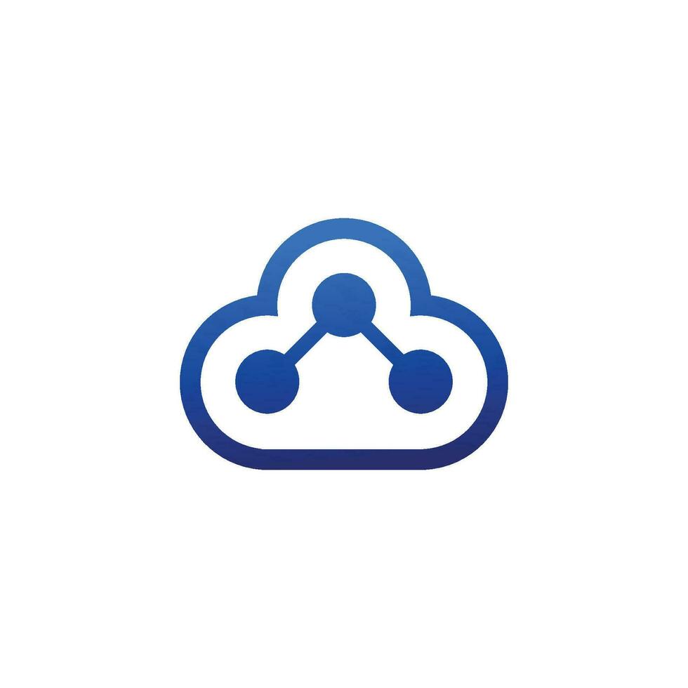 cloud technology logo combined with network connection symbol. vector