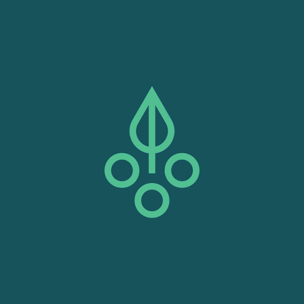 leaf circle tech logo. vector