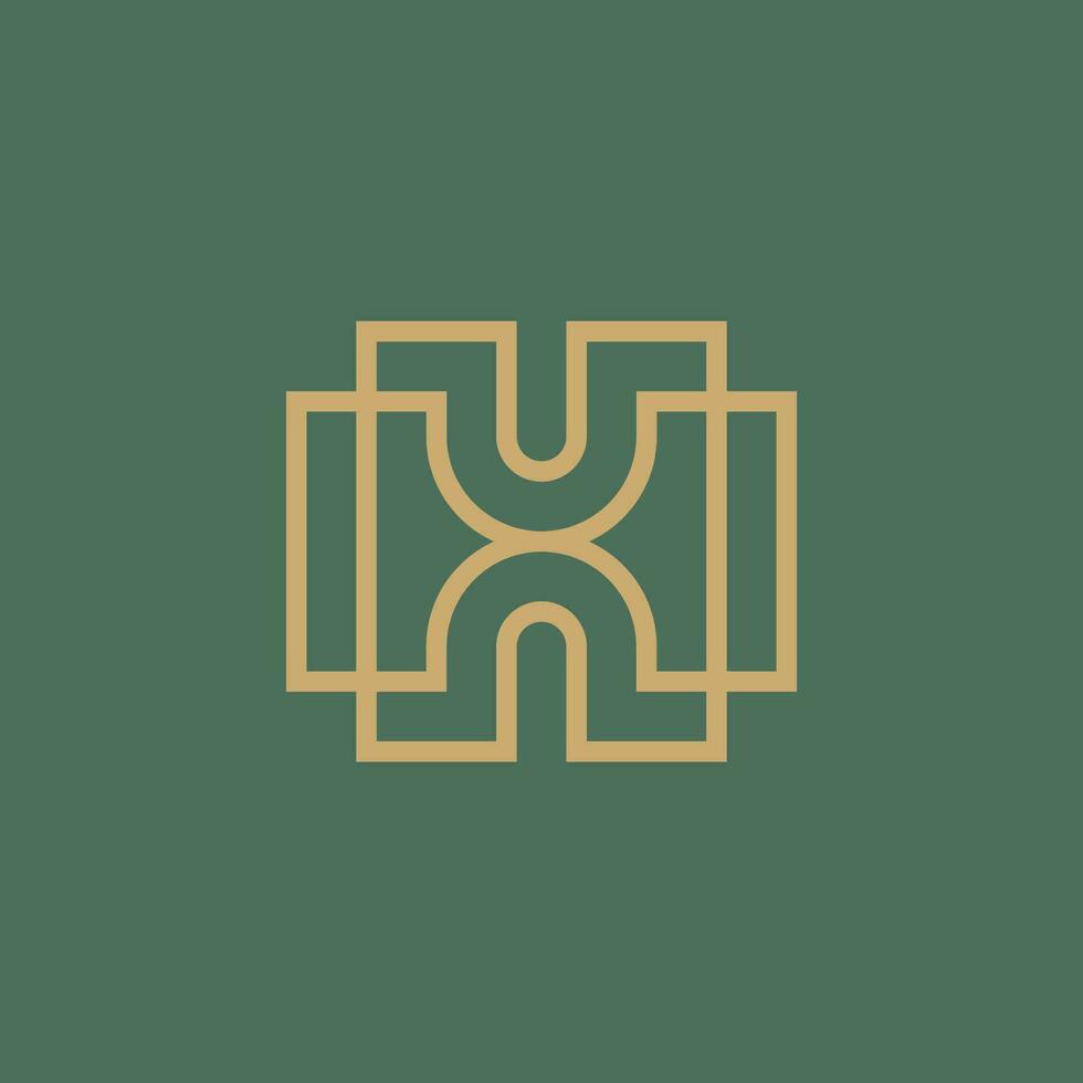 elegant and luxury letter H lines logo vector