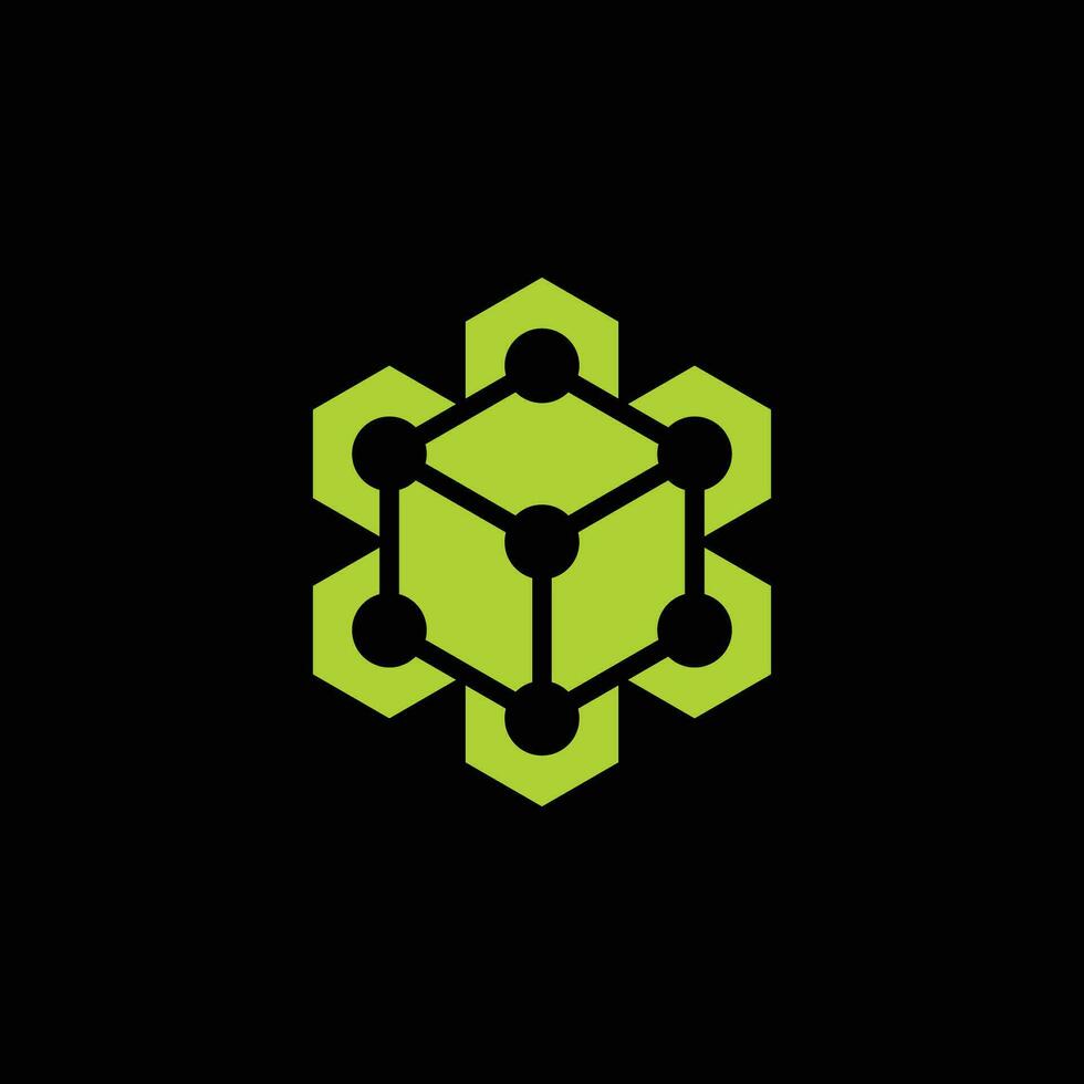 cube network link connection logo vector