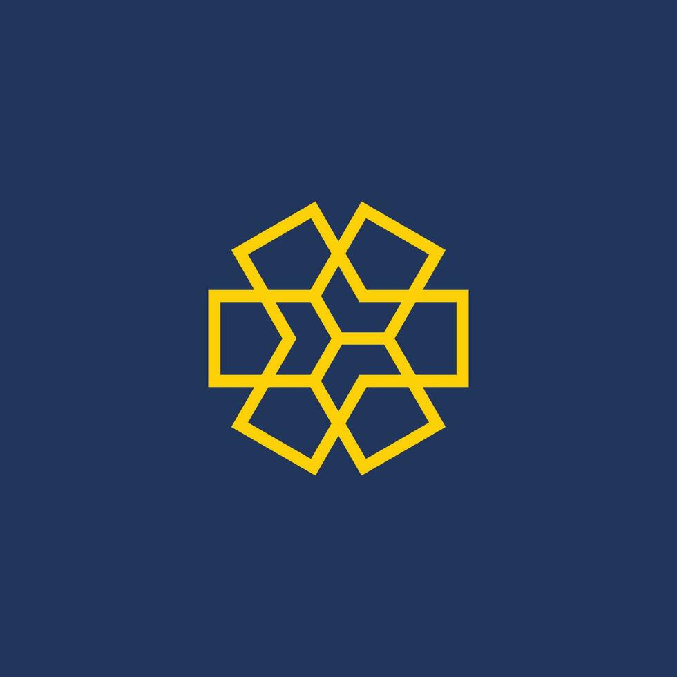 elegant abstract asterisk center logo vector