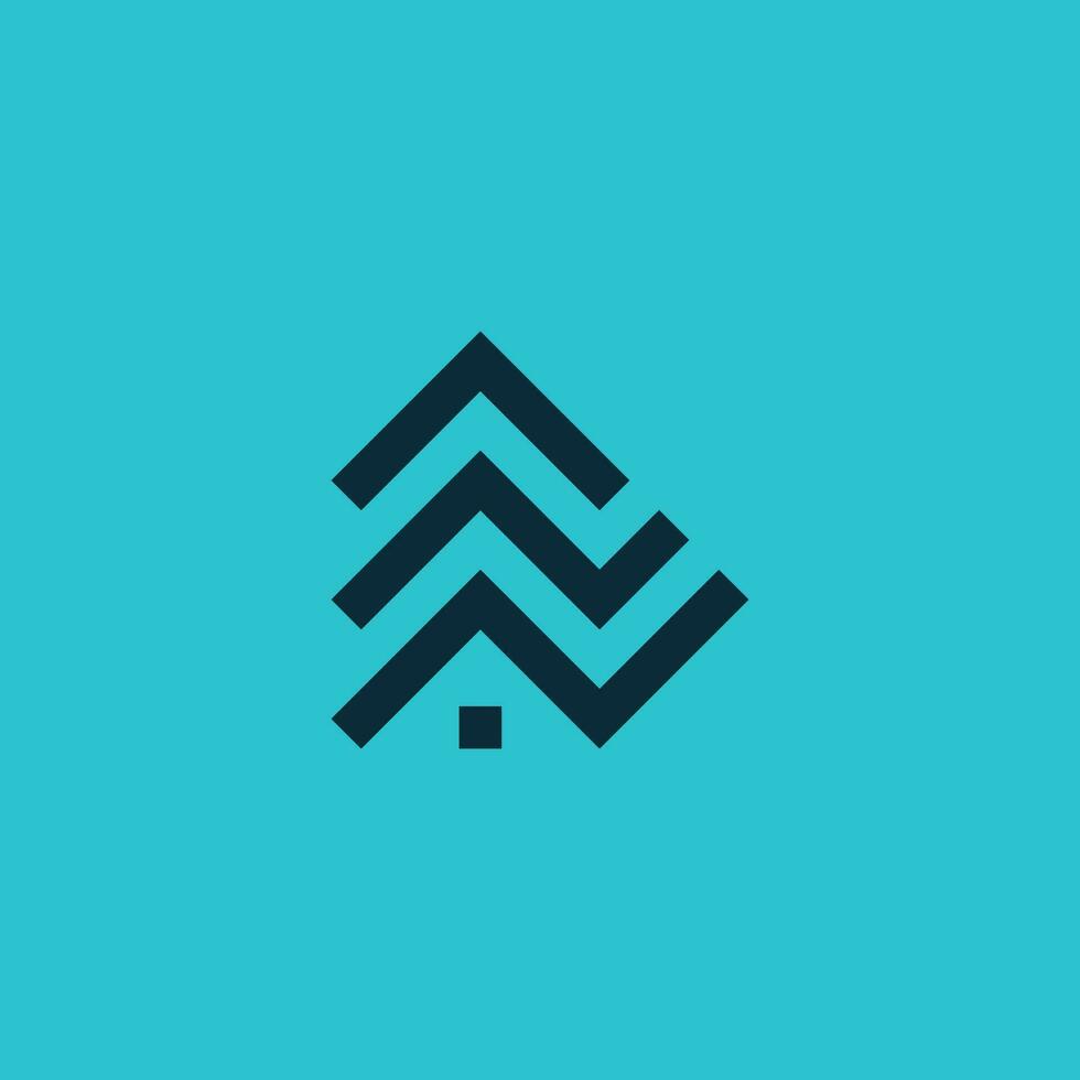 letter N pine tree house logo vector
