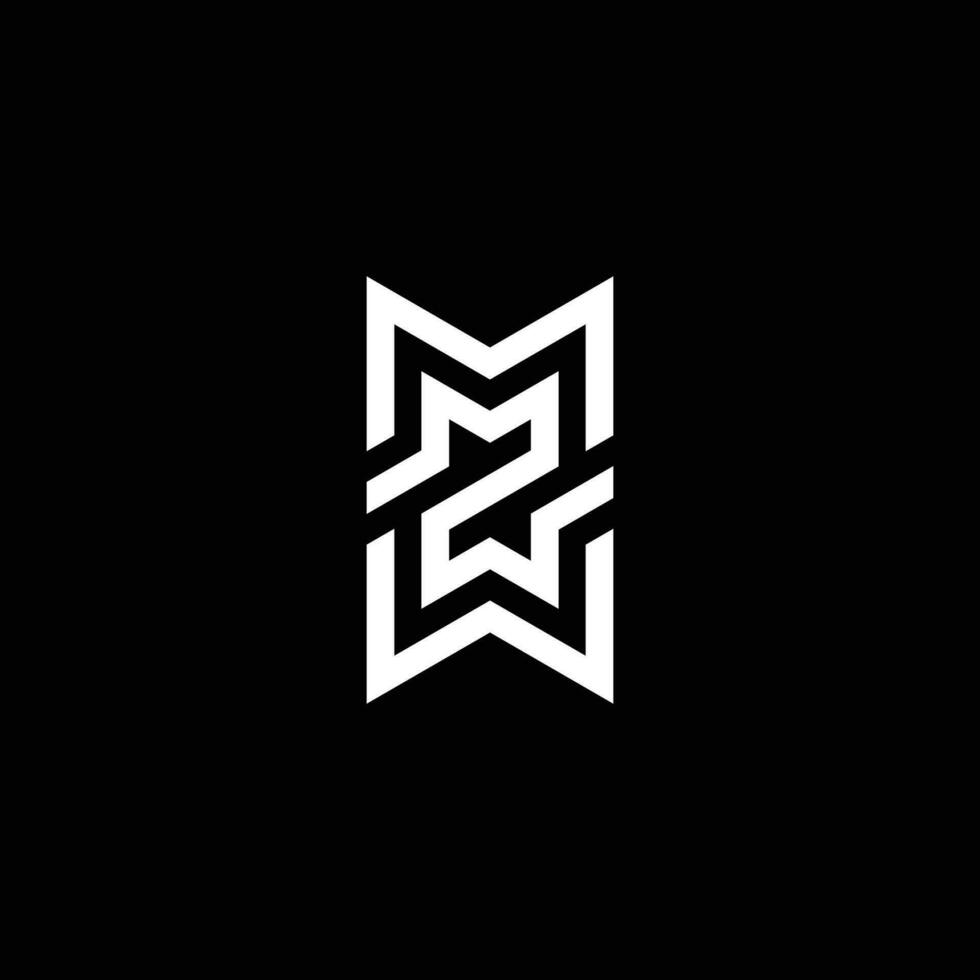modern and elegant letter ZM or MZ initial logo vector