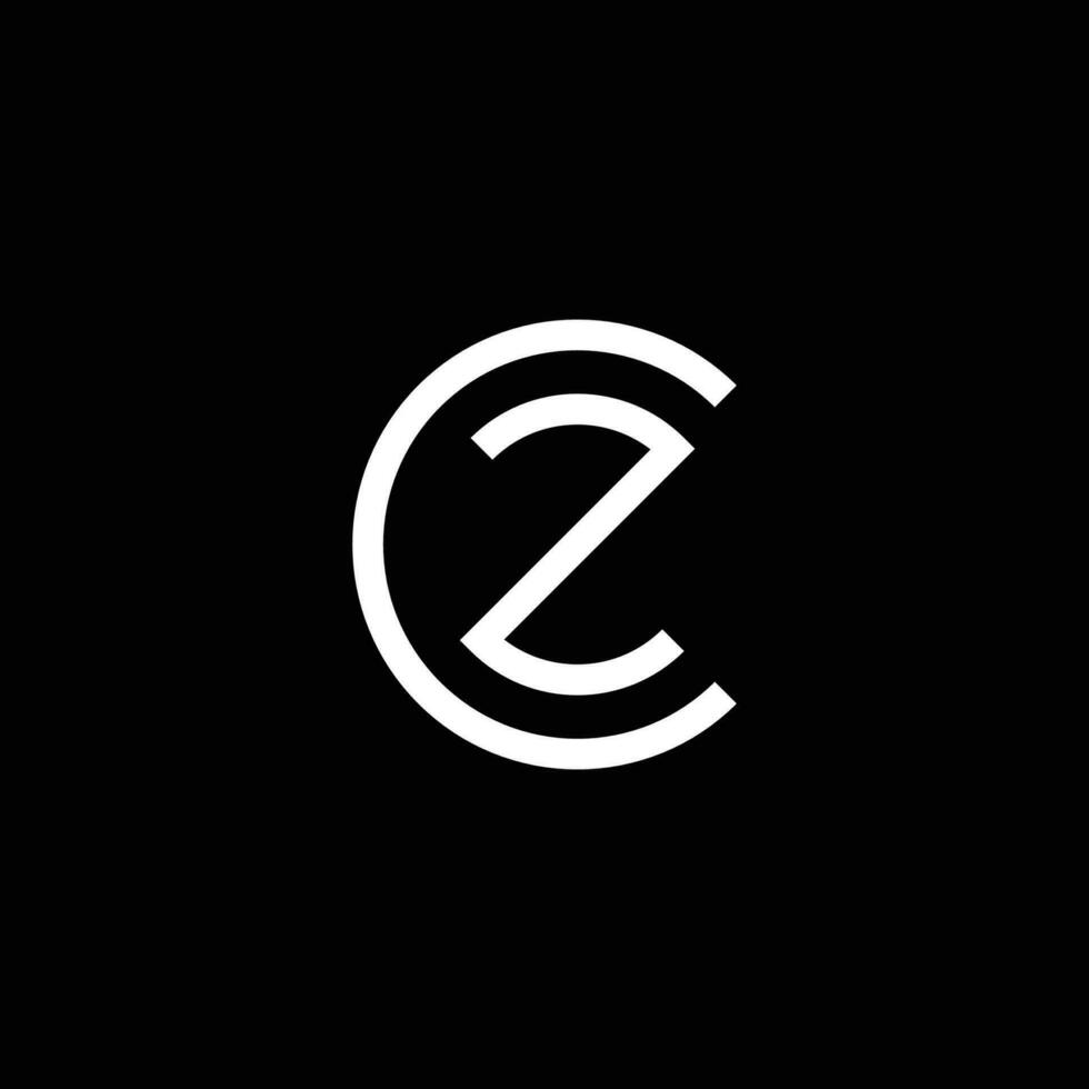 modern and elegant letter ZC or CZ initial logo vector