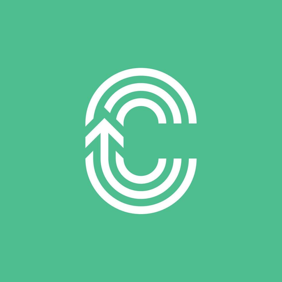 letter C top arrow logo vector