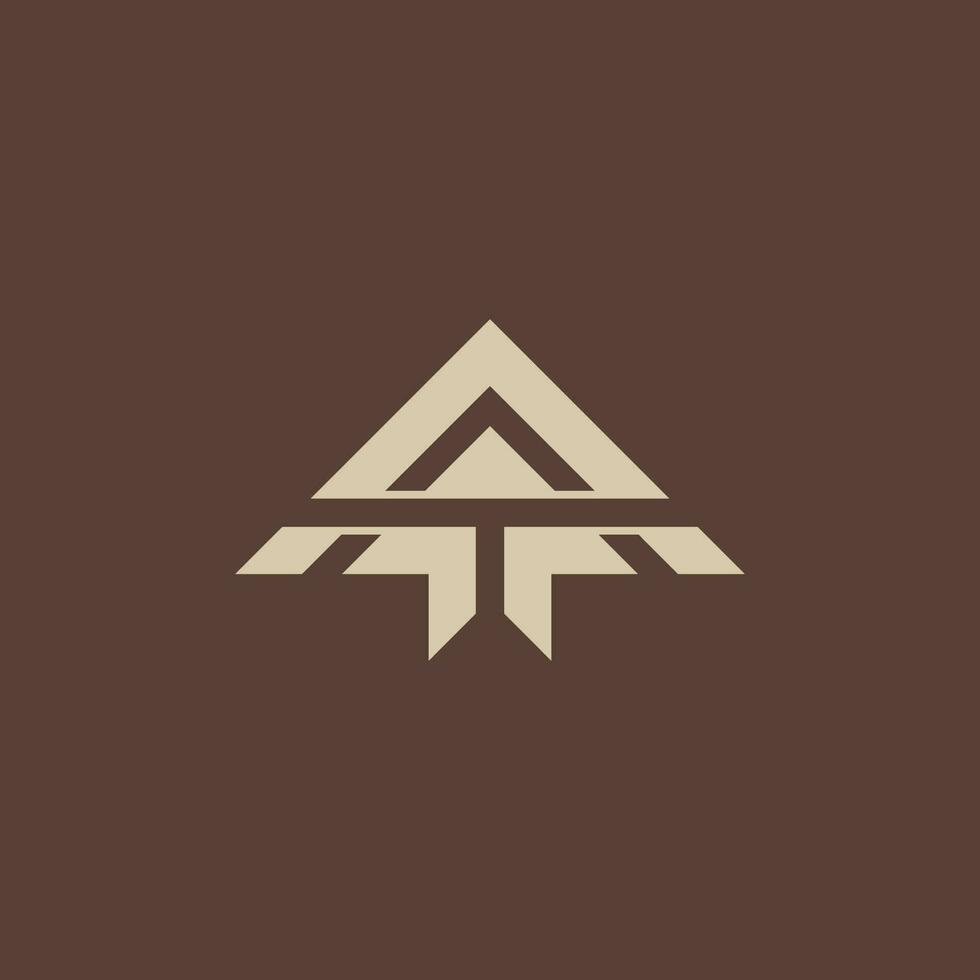 AT or TA logo. perfect combination of letter A and T with arrow symbol vector