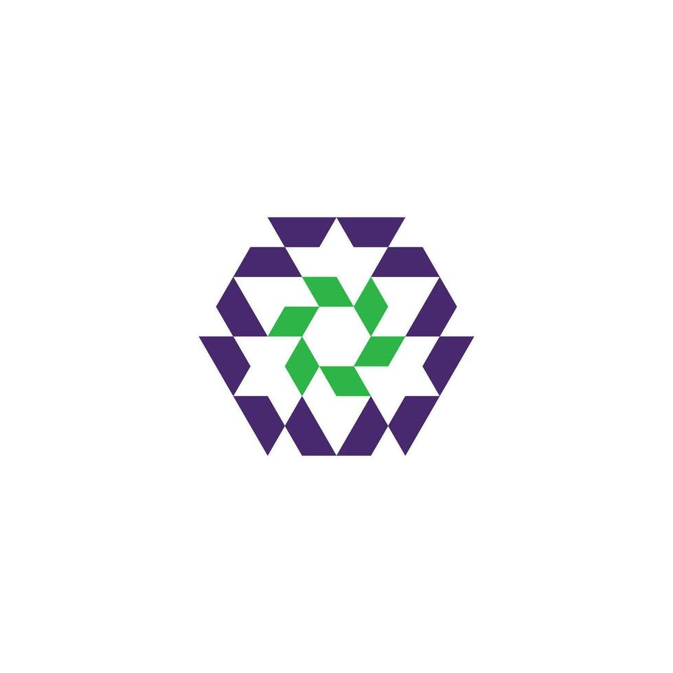 abstract modern hexagonal technology logo vector