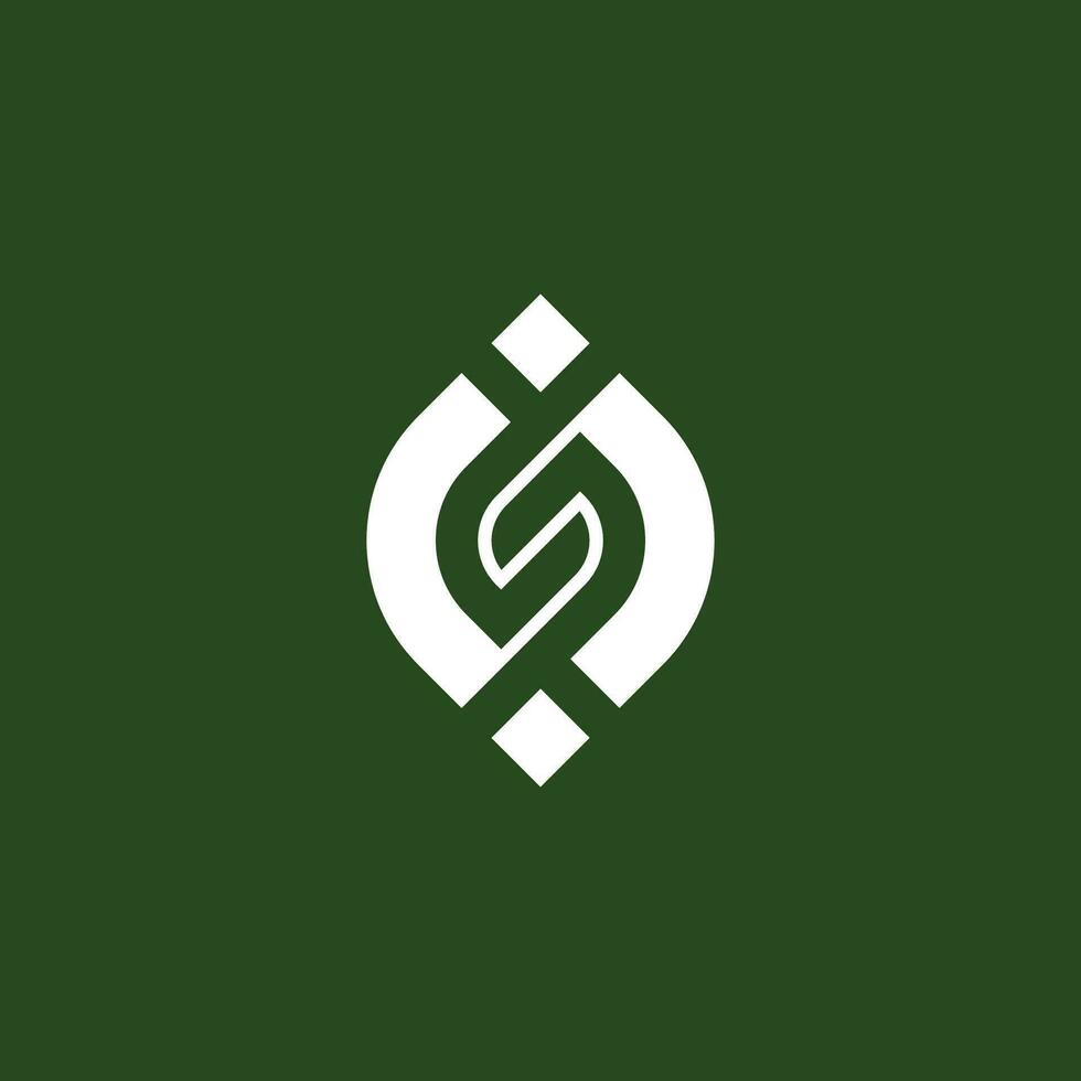 IS or SI logo. S leaf logo. SJ or JS logo vector