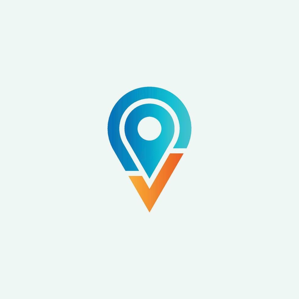 ping location checkmark logo. solution destination logo vector