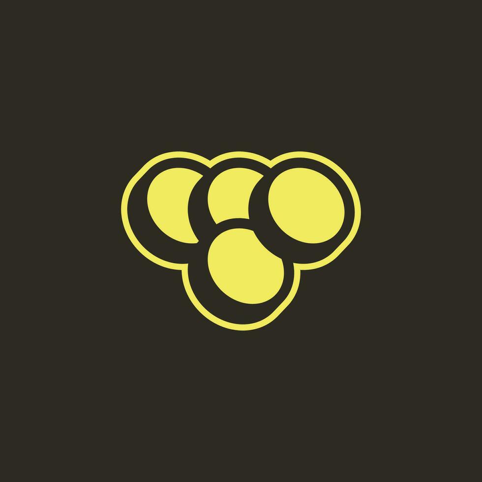 coin logo the letter T. a combination of the coin symbol with the letter T. 4 coins are arranged into the letter T. vector