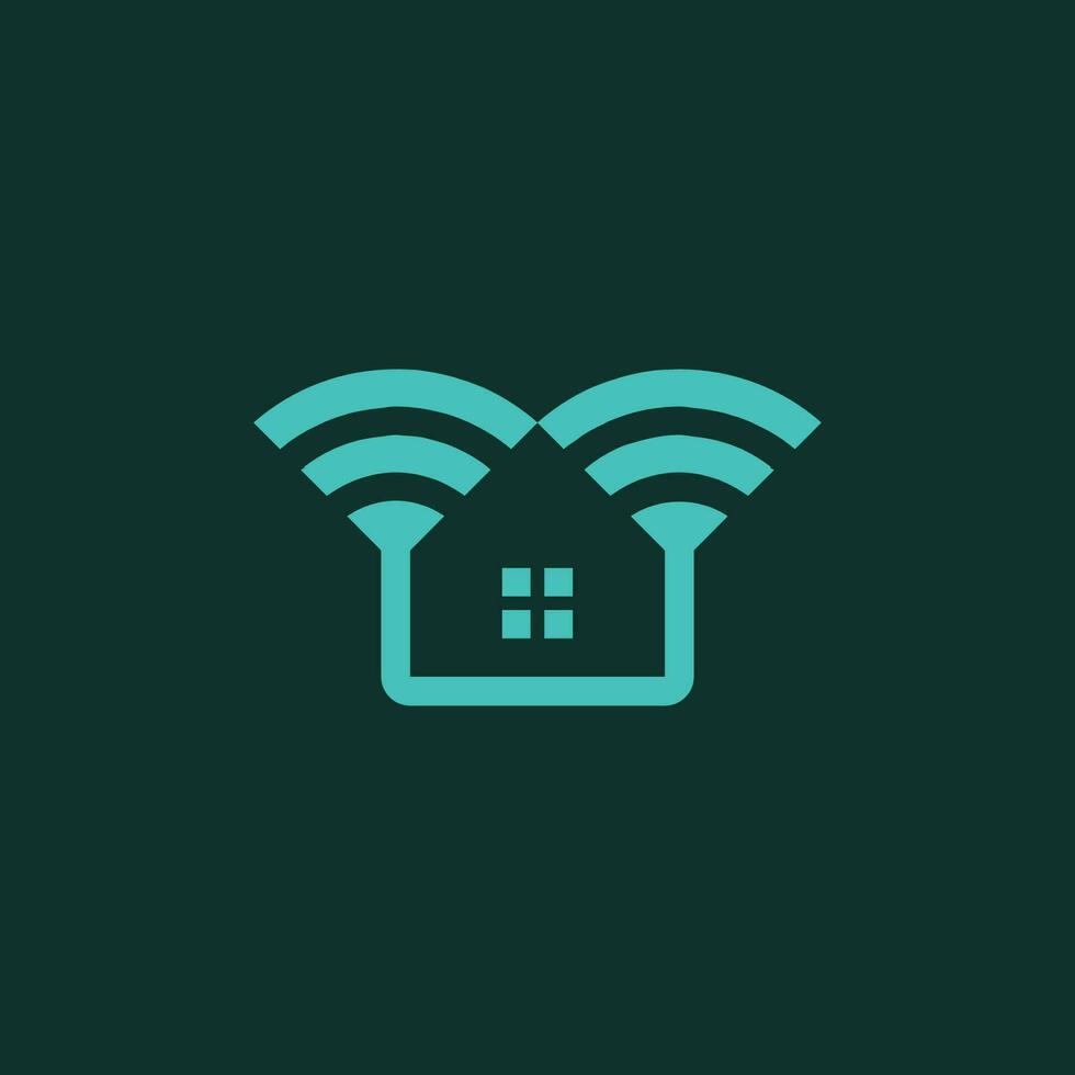 home network logo. house signal logo. property Wi-Fi monogram vector