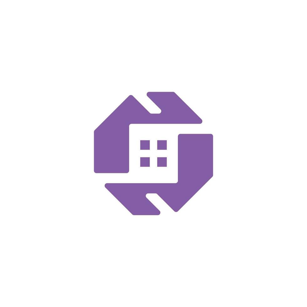 letter S house logo. initial S octagonal logo. vector