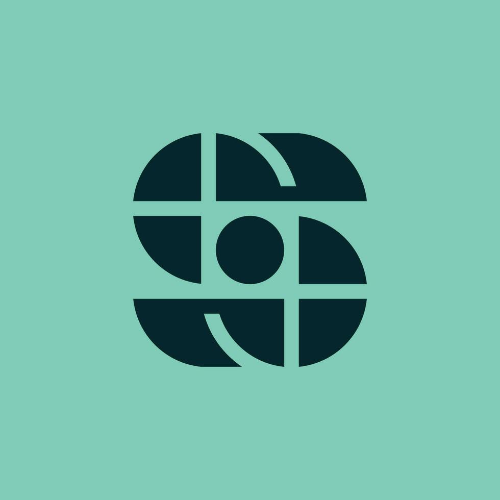 initial letter S vision logo. letter S grids combine with eyeball logo vector