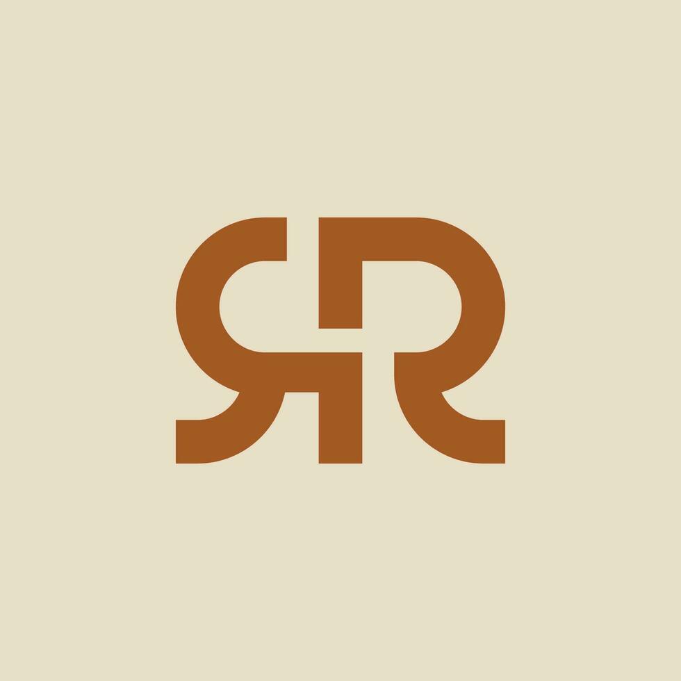 initial letter R logo. double R monogram. 2R reflected logo vector