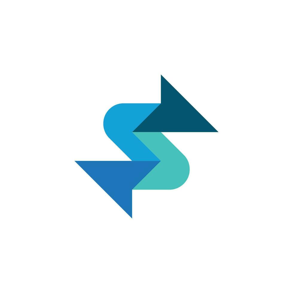 letter S modern logo. opposite arrow letter S. letter S modern technology monogram vector