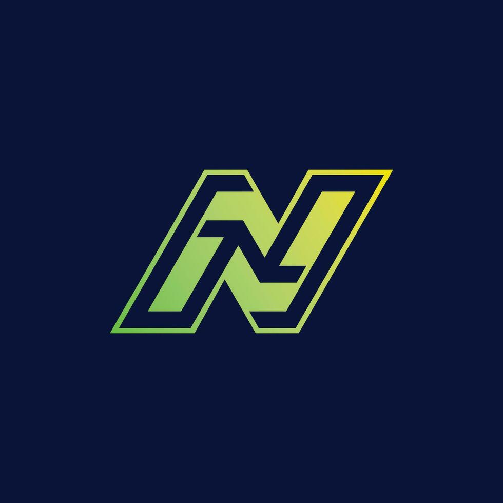 modern and  elegant letter N tech logo vector