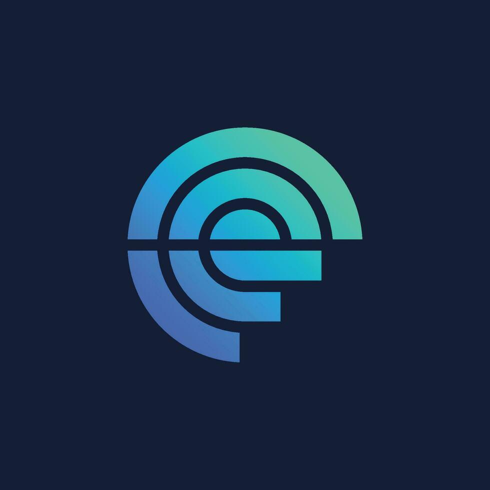 modern letter E lowercase logo vector