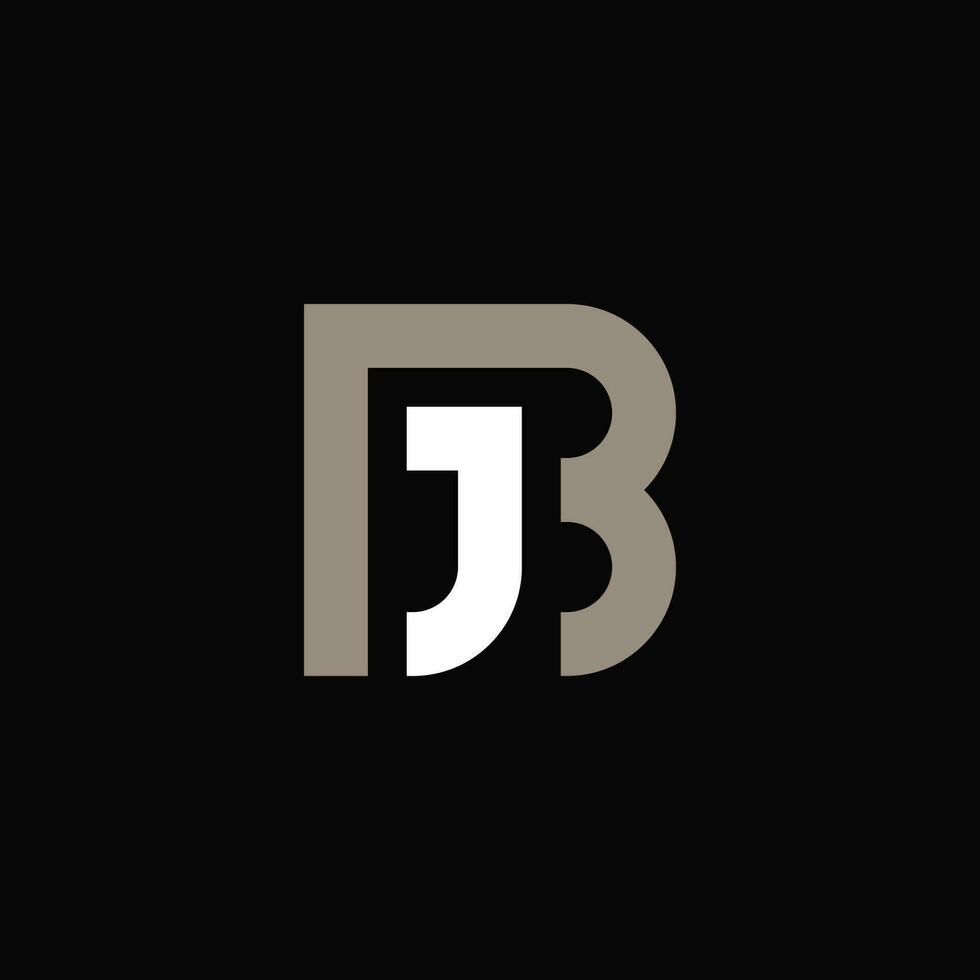 B and J modern bold BJ monogram logo vector