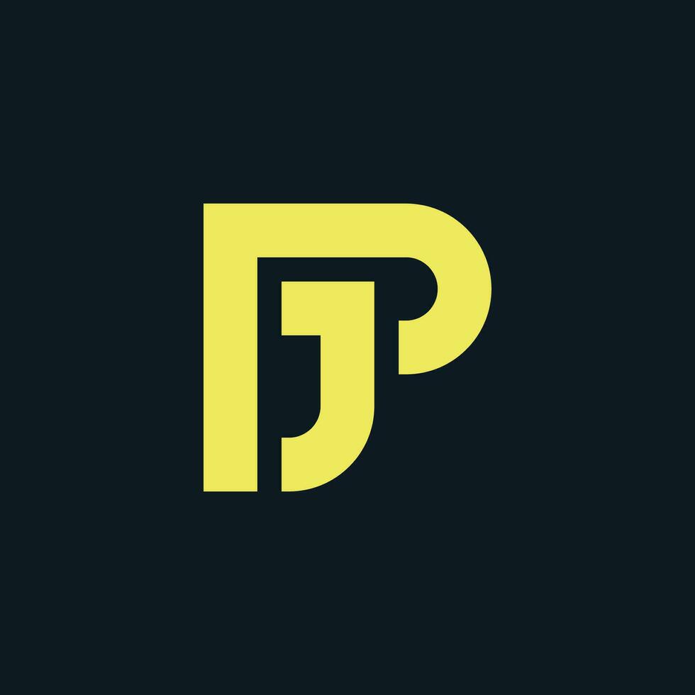 P and J modern bold PJ monogram logo vector