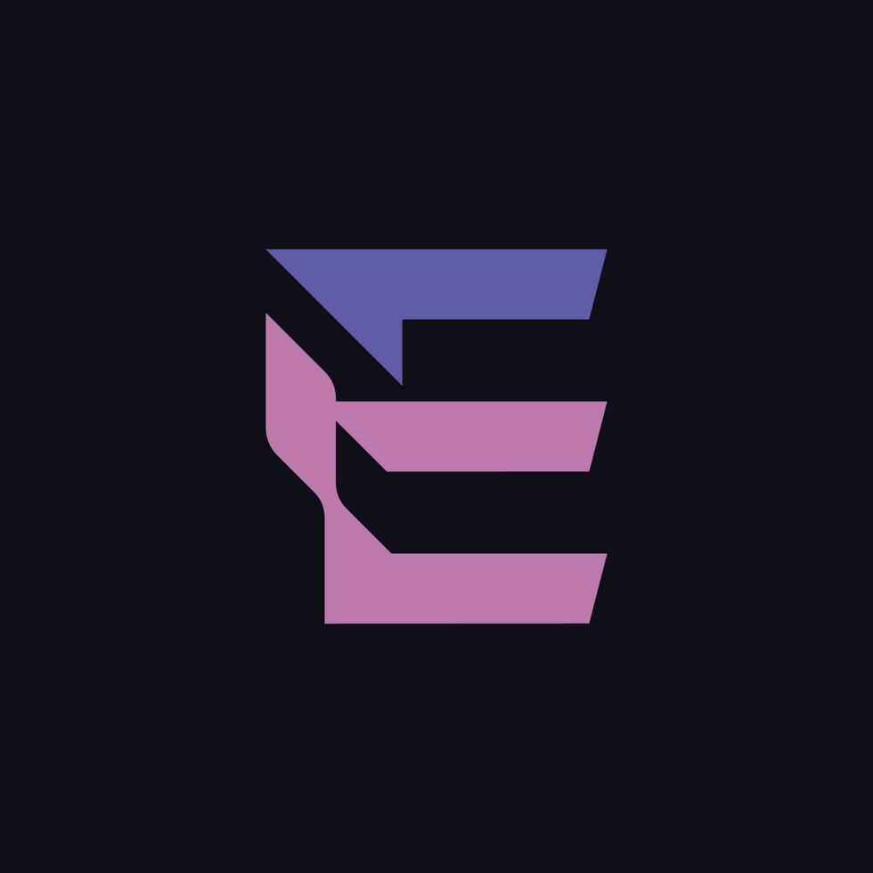 Futuristic modern initial letter E arrow logo vector