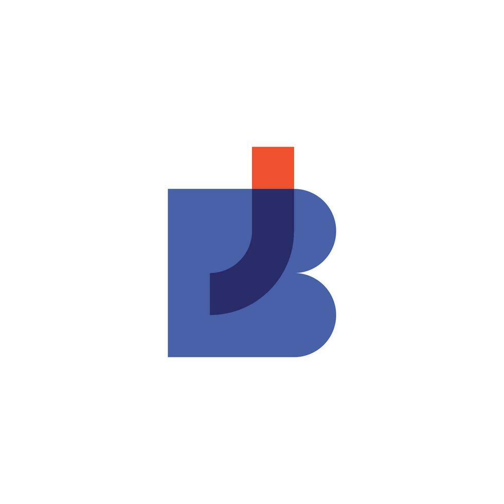 B and J overlapping modern logo vector