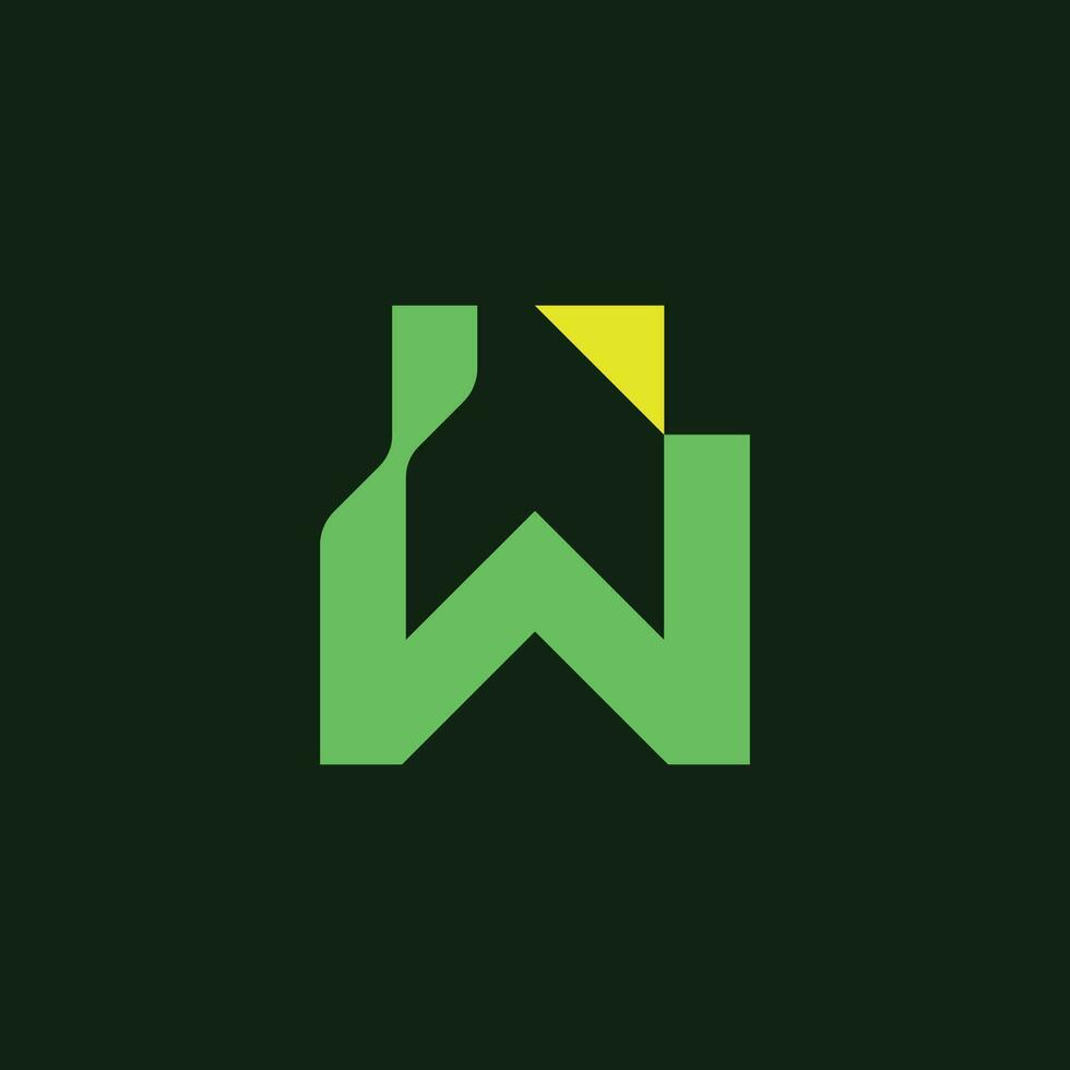 Futuristic modern initial letter W arrow logo vector