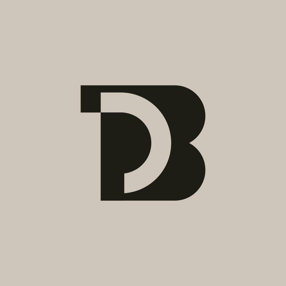 bold and modern brown letter P and B monogram logo vector