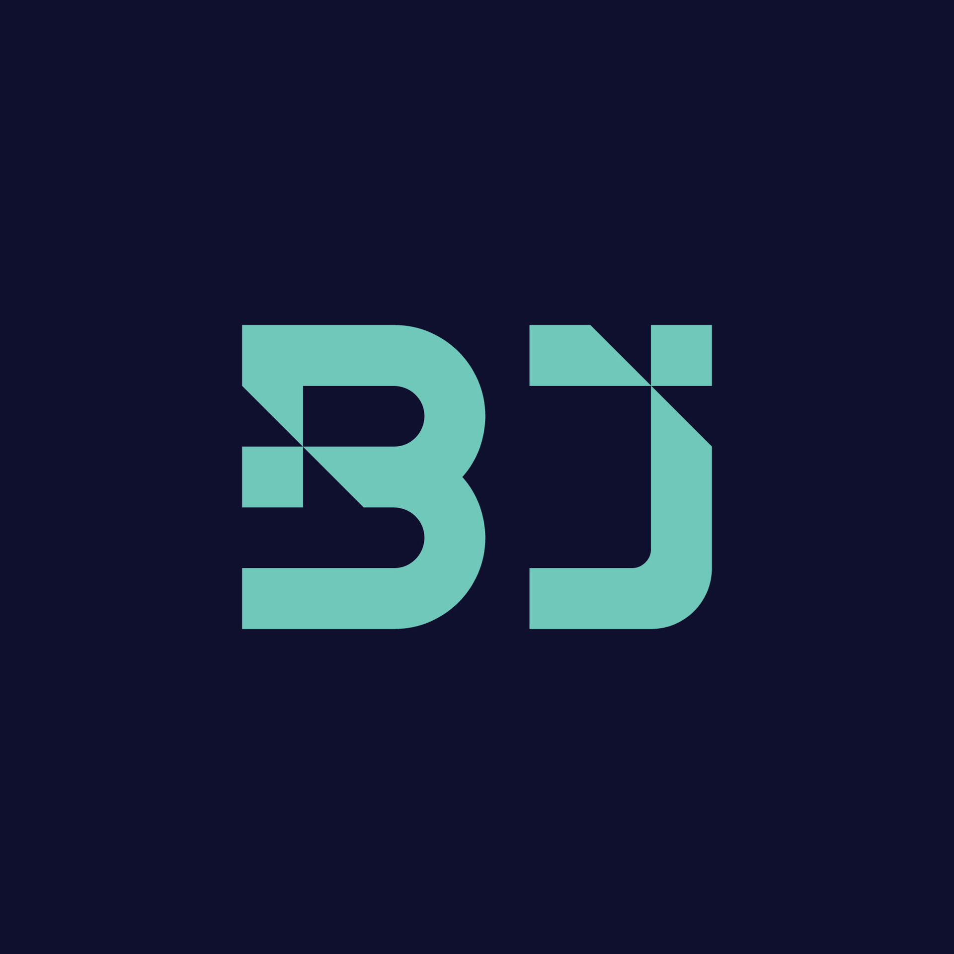 J and B Monogram Logo with Square and Diagonal Lines 31976762 Vector