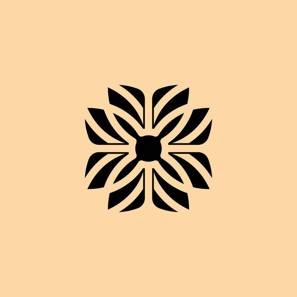 modern abstract and elegant symmetrical floral logo vector